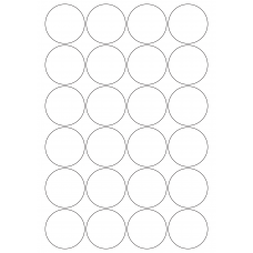 30043 - Label Size 70mm dia - 24 label(s) per sheet 