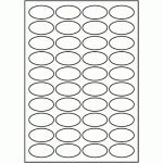 817 - A3 Label Size 65mm x 35mm Oval - 40 labels per sheet