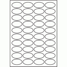 817 - A3 Label Size 65mm x 35mm Oval - 40 labels per sheet 