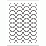 818 - SR-A3 Label Size 65mm x 35mm Oval - 40 labels per sheet