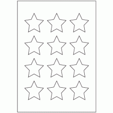 921 - Star Label Size 50mm x 50mm - 12 labels per sheet 