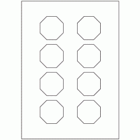 922 - Octagon Label Size 50mm x 50mm - 8 labels per sheet