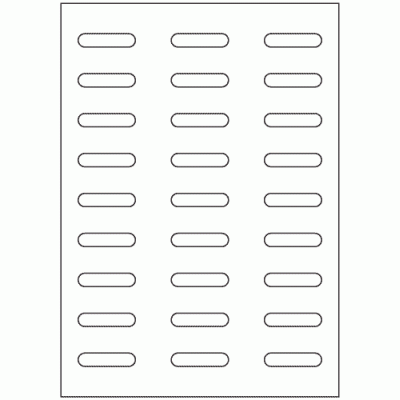 924 - Rounded Rectangle Label Size 43mm x 10mm - 27 labels per sheet