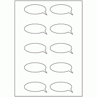 925 - Speech Bubble Label Size 70mm x 32mm - 10 labels per sheet