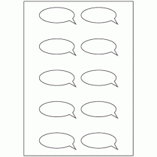 925 - Speech Bubble Label Size 70mm x 32mm - 10 labels per sheet 