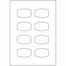 927 - Rounded Rectangle Label Size 63mm x 40mm - 8 labels per sheet 