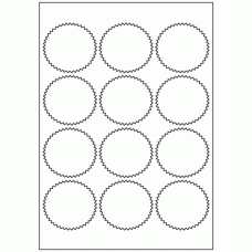 489 - Label Size 65mm x 60mm - 12 labels per sheet 