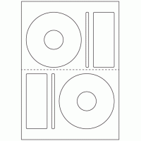 504 - Label Size CD Sets 118.5mm (with Perforation) - 2 sets per sheet