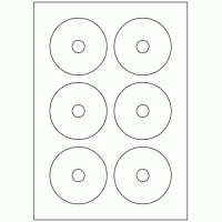 505 - Label Size Mini CD Label - 6 labels per sheet