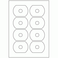 506 - Label Size CD Business Card Label - 8 labels per sheet