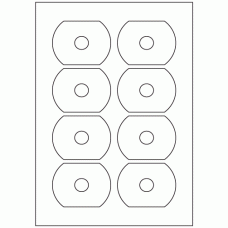 506 - Label Size CD Business Card Label - 8 labels per sheet 