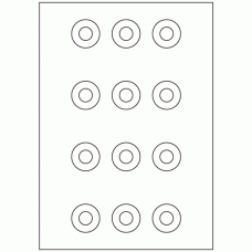 561 - Label Size 34mm dia - 12 labels per sheet