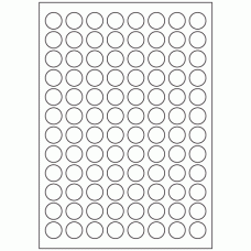 563 - Label Size 20mm dia - 96 labels per sheet 