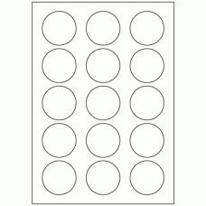 564 - Label Size 50mm dia - 15 labels per sheet 