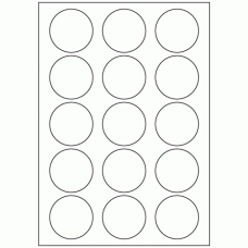 572 - Label Size 53mm dia - 15 labels per sheet 