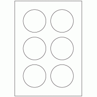 594 - Label Size 71mm dia - 6 labels per sheet