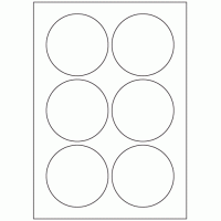 662 - Label Size 85mm Dia - 6 labels per sheet