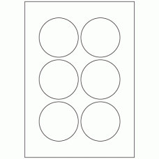 663 - Label Size 75mm Dia - 6 labels per sheet 