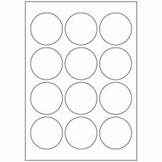 664 - Label Size 60mm Dia - 12 labels per sheet 