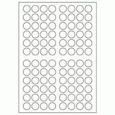 669 - Label Size 19mm Dia - 96 labels per sheet 