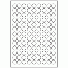 670 - Label Size 18mm dia - 117 labels per sheet 