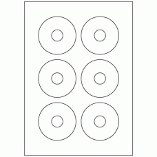 937 - Label Size 73mm Dia - 6 labels per sheet 