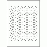 938 - Label Size 40mm Dia - 20 labels per sheet