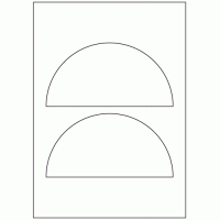 939 - Semi-Circle Label Size 175mm x 87.5mm - 2 labels per sheet