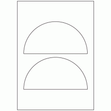 939 - Semi-Circle Label Size 175mm x 87.5mm - 2 labels per sheet 