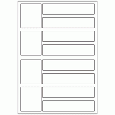 947 - Mixed Rectangles - 12 labels per sheet 