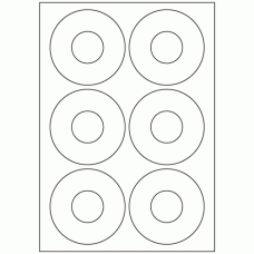 948 - Label Size CD 90mm - 6 labels per sheet