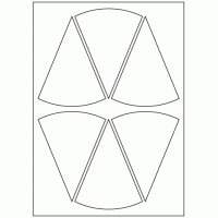 959 - Wedge Label Size 125mm 94.3mm - 6 labels per sheet