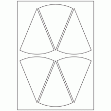 959 - Wedge Label Size 125mm 94.3mm - 6 labels per sheet 