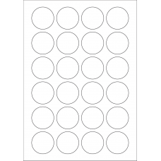 40595 - Label Size 41mm dia - 24 label(s) per sheet