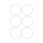 40663 - Label Size 75mm dia - 6 label(s) per sheet
