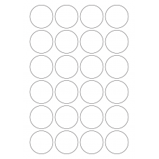 40666 - Label Size 43mm dia - 24 label(s) per sheet 
