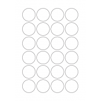 40668 - Label Size 38mm dia - 24 label(s) per sheet