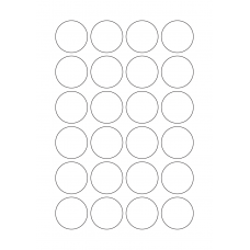 40668 - Label Size 38mm dia - 24 label(s) per sheet 