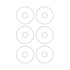 40937 - Label Size 73mm dia - 6 label(s) per sheet 