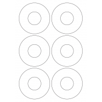 40948 - Label Size 90mm dia - 6 label(s) per sheet
